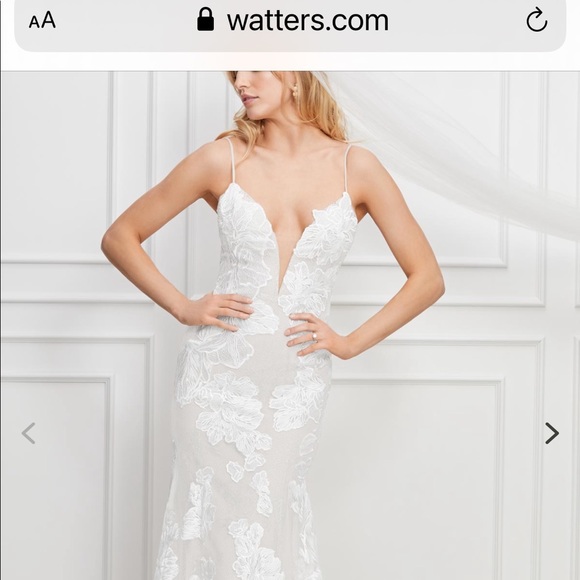 Wedding dress by Wtoo, never worn or altered, new still on Watters site. Ivory. - Picture 1 of 6